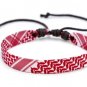 A Set Of 2 Pieces (Red & Black) Palestine Shemagh design Adjustable bracelet