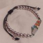 Palestine unique Unisex  Jerusalem map pendant Silver beaded adjustable bracelet