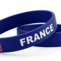 France Pride Silicone Wristband Blue Bracelet with Flag