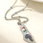 Colored-Detail stainless steel Sliver Jerusalem city Palestine Map Necklace