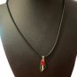 Palestine Unisex colored Mini map pendant 50 cm leather necklace
