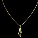 Blue-Detail stainless steel gold coloured Palestine Map Necklace