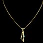 Blue-Detail stainless steel gold coloured Palestine Map Necklace