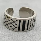 Palestine unique Silver shemag design Adjustable stainless steel Ring Palestine unique Silver shemag design Adjustable stainless steel Ring