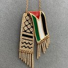 Palestine unique gold Map pendant shemag design  metal chain necklace
