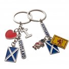 Set of (2) Scotland Heritage Keychain Charms Scottish Lion Rampant & Flag. Set of (2) Scotland Heritage Keychain Charms Scottish Lion Rampant & Flag.