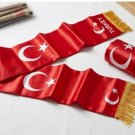 Premium Turkey Flag Satin Scarf with Gold Fringe – National Pride Accessory Premium Turkey Flag Satin Scarf with Gold Fringe – National Pride Accessory