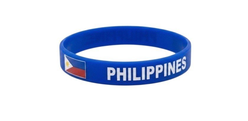 Bundle & Save Pcs Of  (2) PHILIPPINES Flag Silicone Wristband Blue Bracelet.