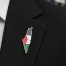 Palestine Brooch colored map design gold frame