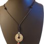 Antique Unisex Palestine coin design pendant adjustable leather necklace