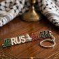 Jerusalem Metal Keychain with Dome of the Rock & Enamel Flag Colors