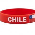 Bundle & Save Pcs Of  (2) Unisex Chile Flag & Text Silicone Wristband Bracelet.