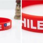 Bundle & Save Pcs Of (2) Unisex Chile Flag & Text Silicone Wristband Bracelet.