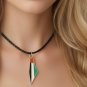 Colored stainless steel Palestine Map leather Necklace