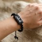 Handcrafted Arabic Calligraphy Palestine Bracelet - Sleek Black Beaded Cultural.
