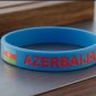 Bundle & Save Pcs Of (2) Azerbaijan Flag Silicone Wristband Blue Bracelet