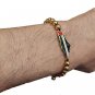 Handmade Palestine Unisex Map flag design silver beaded adjustable bracelet
