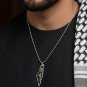Palestine Metal "Here we stay" pendant & metal Necklace.