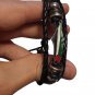 Palestine Map Bracelet | Black Braided Leather Wristband with Palestinian Flag