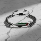 Handmade Palestine Unisex Map flag design beaded adjustable bracelet Handmade Palestine Unisex Map flag design beaded adjustable bracelet