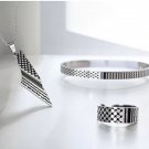 silver Palestine Elegance : Adjustable Jewelry Set – Necklace, Bracelet & Ring silver Palestine Elegance : Adjustable Jewelry Set – Necklace, Bracelet & Ring
