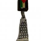 Land of Pride, Palestine Silver Map with colored wood Flag design Keychain