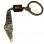 Land of Pride, Palestine Silver Map with colored wood Flag design Keychain