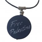 Palestine handmade Unisex round pendant Free Palestine 60 cm rope necklace