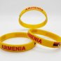 Bundle & Save Pcs Of (2) ARMENIA Flag Silicone Wristband Yellow Bracelet.