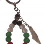 Palestine handmade beads & metal keychain with Palestine Silver Map pendant