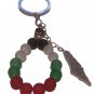 Palestine handmade beads & metal keychain with Palestine Silver Map pendant