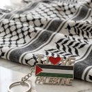I Love Palestine Flag Metal Keychain with Red Heart Souvenir Keyring I Love Palestine Flag Metal Keychain with Red Heart Souvenir Keyring