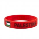 Bundle & Save Pcs Of  (2) Unisex Wristband – Palestine Flag Design – Red Rubber