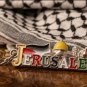 Jerusalem Metal Keychain - Dome of the Rock & Palestinian Flag Souvenir Keyring