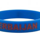Bundle & Save Pcs Of (2) AZERBAIJAN Flag Silicone Wristband Blue Bracelet.
