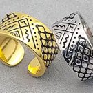 Desert Luxe Duo: Gold & Silver stainless steel Adjustable kofyia Rings Desert Luxe Duo: Gold & Silver stainless steel Adjustable kofyia Rings