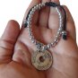 Handmade Palestine Unisex coin design Silver beaded adjustable bracelet