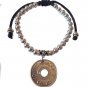 Handmade Palestine Unisex coin design Silver beaded adjustable bracelet