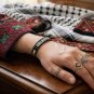 Bundle & Save Pcs Of (2) Unisex Wristband – Palestine Flag Design Black Rubber