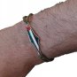 Palestine Unisex handmade Chamois green Rope silver frame map design bracelet