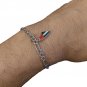 Handmade silver chain bracelet with mini Palestine flag
