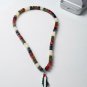 Handmade Palestinian Map Pendant Necklace with Multi-Colored  fancy acrylic Beads