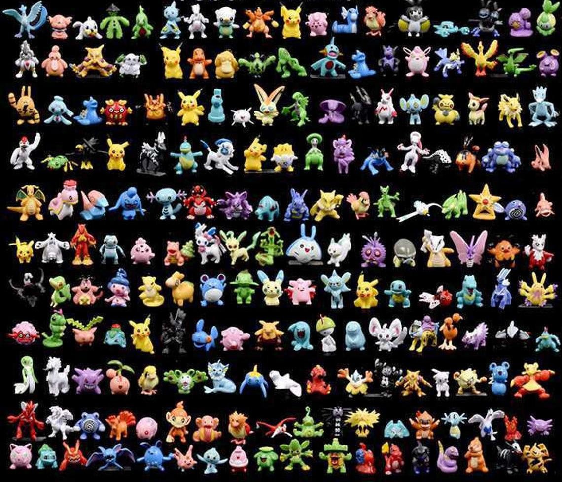 144 pcs Random 1 inch Pokemon Mini PVC Action Figures Pikachu Bulbasaur Toy Kids Gift party
