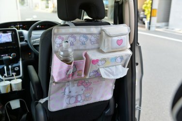 Hello Kitty Car Seat Back Seat Organizer Pocket Case Sanrio Japan w/Tracking #