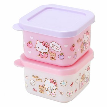 Hello Kitty Mini 2pc Small Size Bento Lunch Boxes Cases Sanrio Japan Tracking #