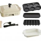 Bruno Peanut Snoopy Compact 4pcs Hot Plate Flat Takoyaki Pancake Ceramic Track #