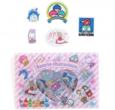 Only 1 Left Sanrio 80's Characters 45 pcs Stickers in a Cute Card Case Sanrio