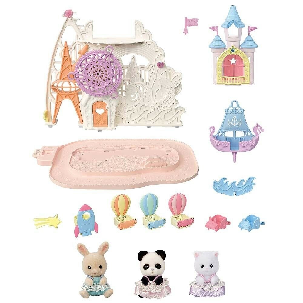 Castello Delle Fate Sylvanian Families Yumeiro Dreamy Fairy Castle In The Sky F-37 – Playset Giapponese Con Famiglia Di Conigli, Nuovo