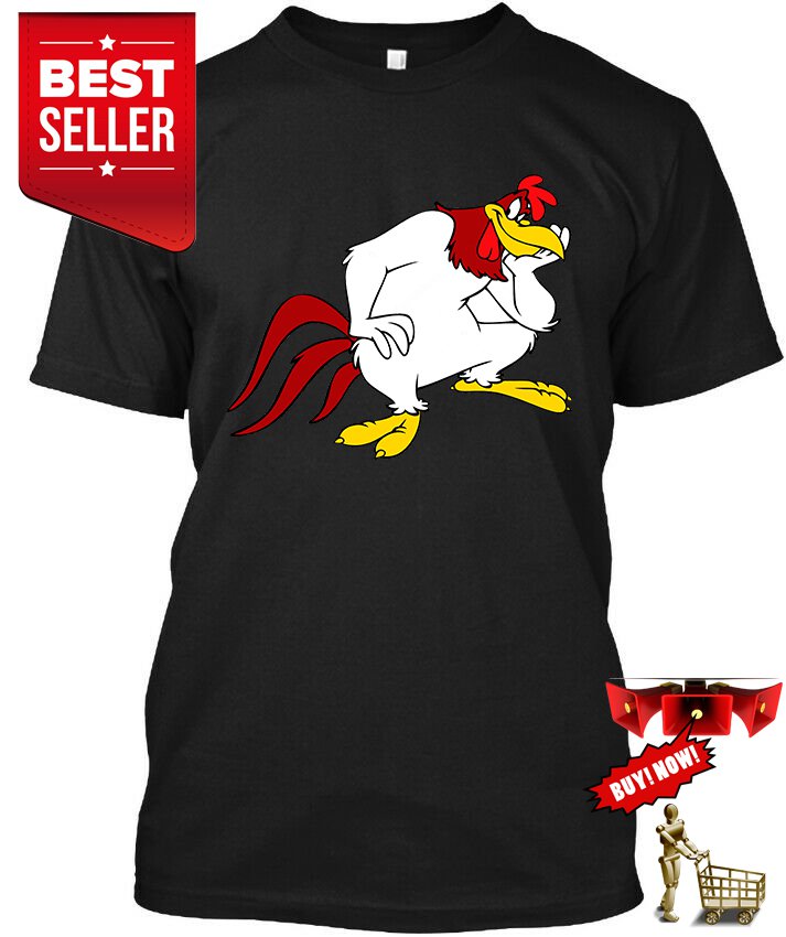 Foghorn Leghorn Logo Black Gildan T Shirt S-2XL free shipping