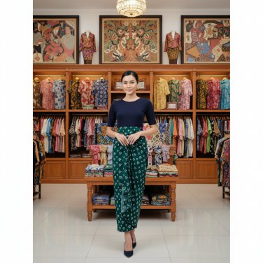 New Jumputan Emerald Exclusive Traditional Wrap Skirt Indonesia